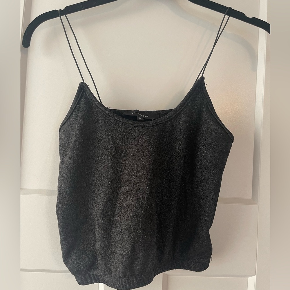 Olivaceous Shimmer Crop Top Black size medium